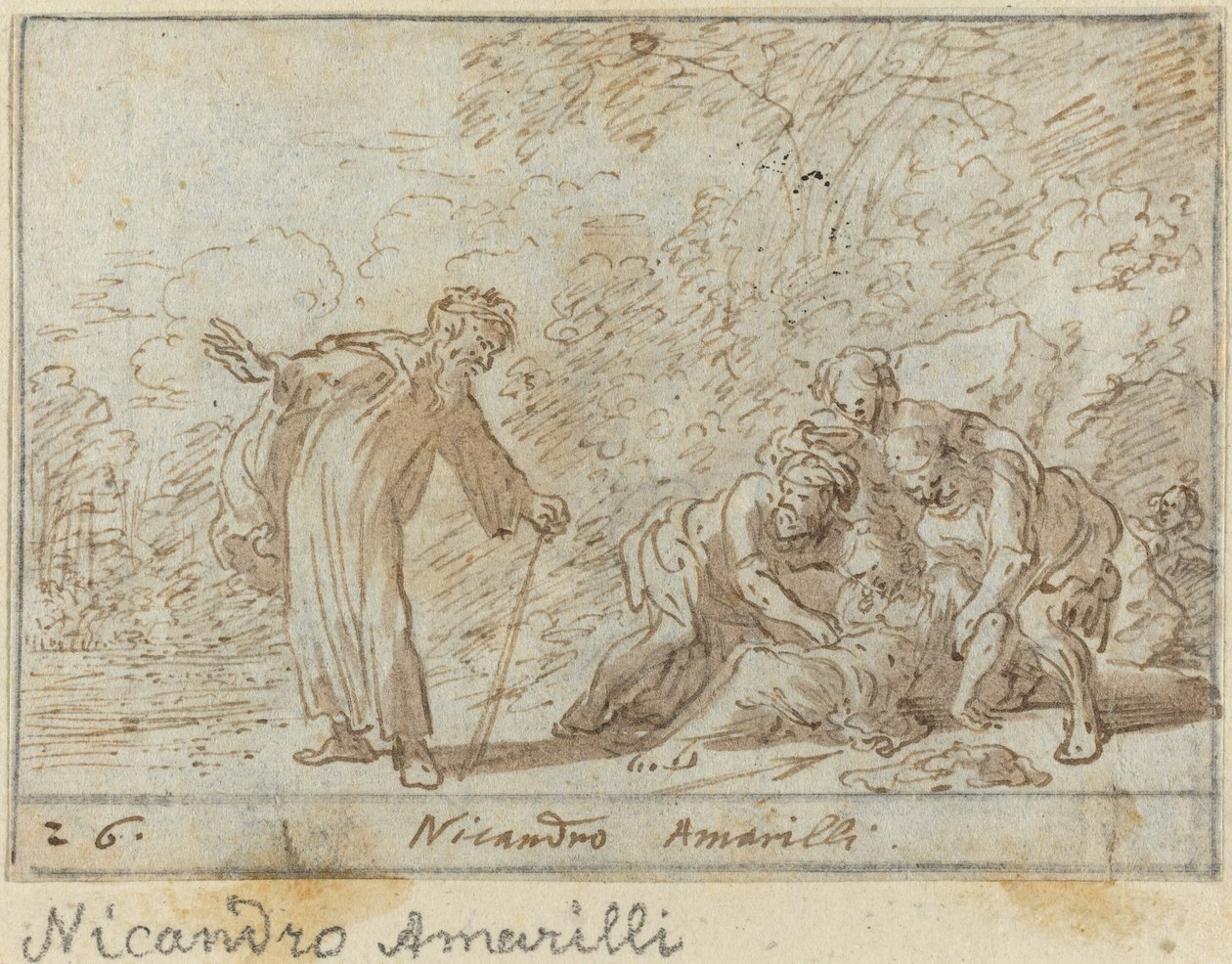Nicandro og Amarilli, 1640. av Johann Wilhelm Baur