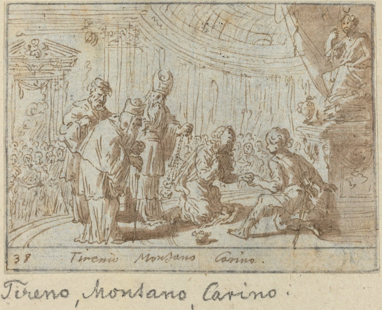 Tirenio, Montano og Carino, 1640. av Johann Wilhelm Baur