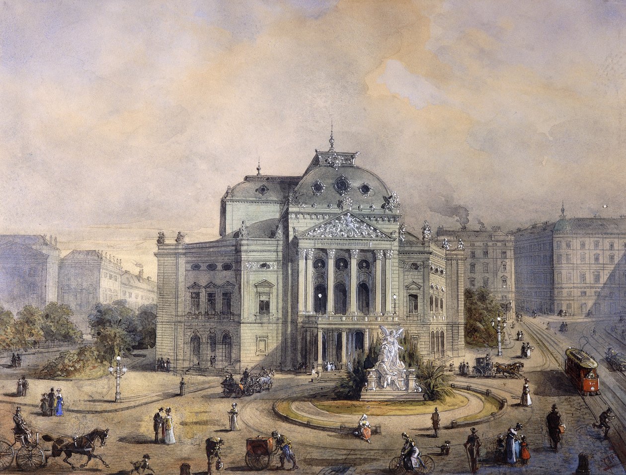 Volks Theater, Wien av Johann Wilhelm Frey