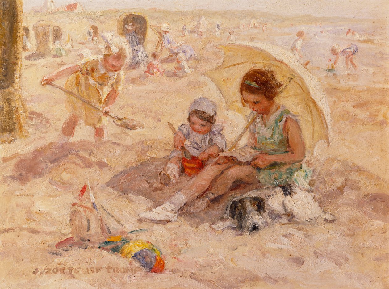 Beach Pleasure (olje på lerret) av Johann Zoetelief Tromp