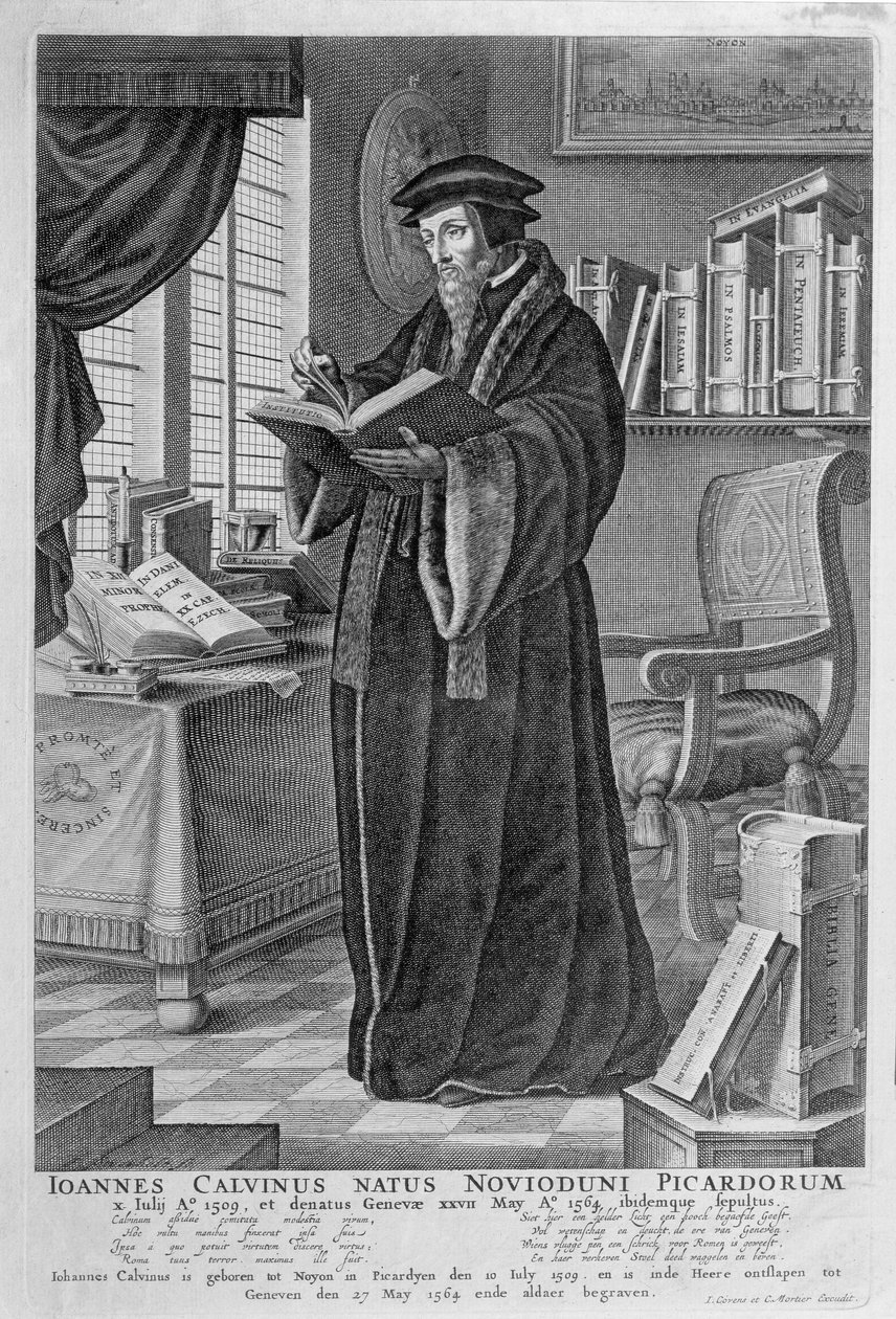 John Calvin (1509–64) av Johannes and Mortier, Cornelis Covens