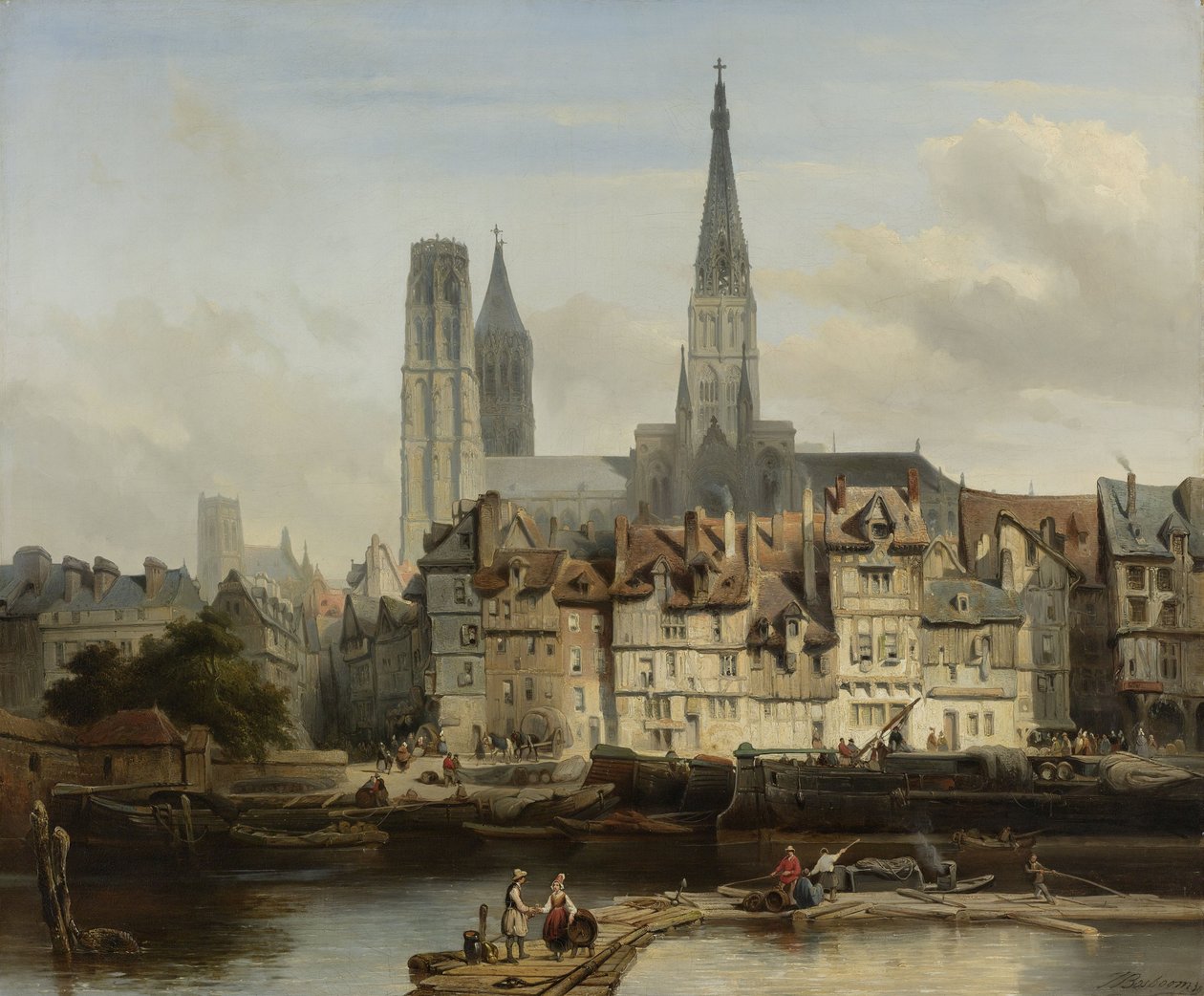 The Quay de Paris i Rouen, Johannes Bosboom, 1839 av Johannes Bosboom