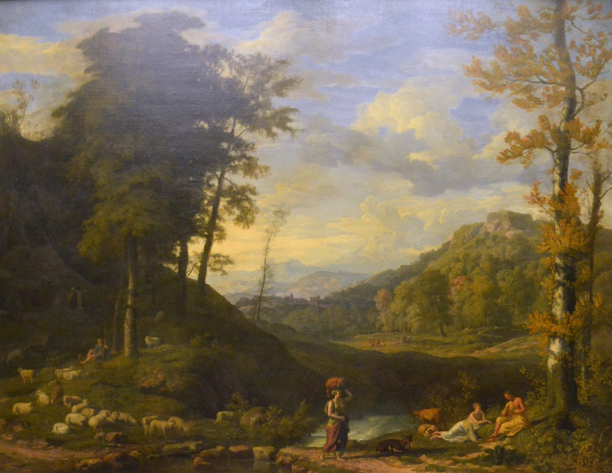 Landskap med Shepherd and Flute Player av Johannes Glauber