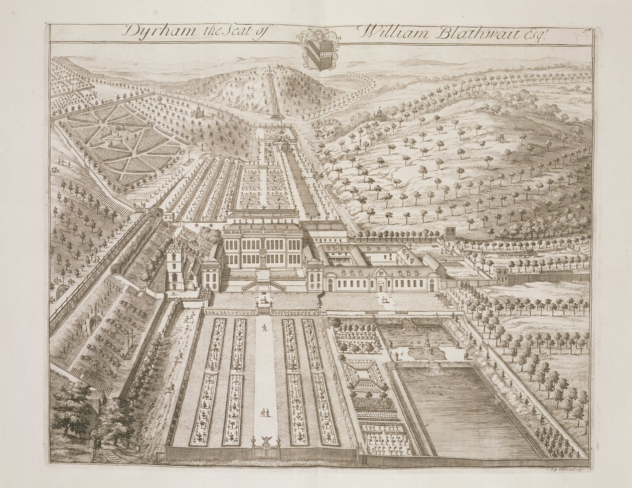 Dyrham Park, setet til William Blathwayt (ca. 1649-1717) av Johannes Kip