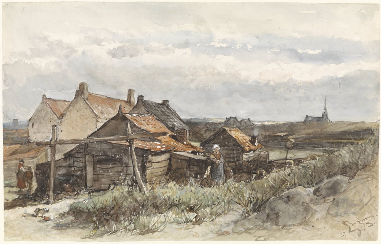Fiske Familiehus i Scheveningen Fiskerhus i Scheveningen av Johannes Bosboom