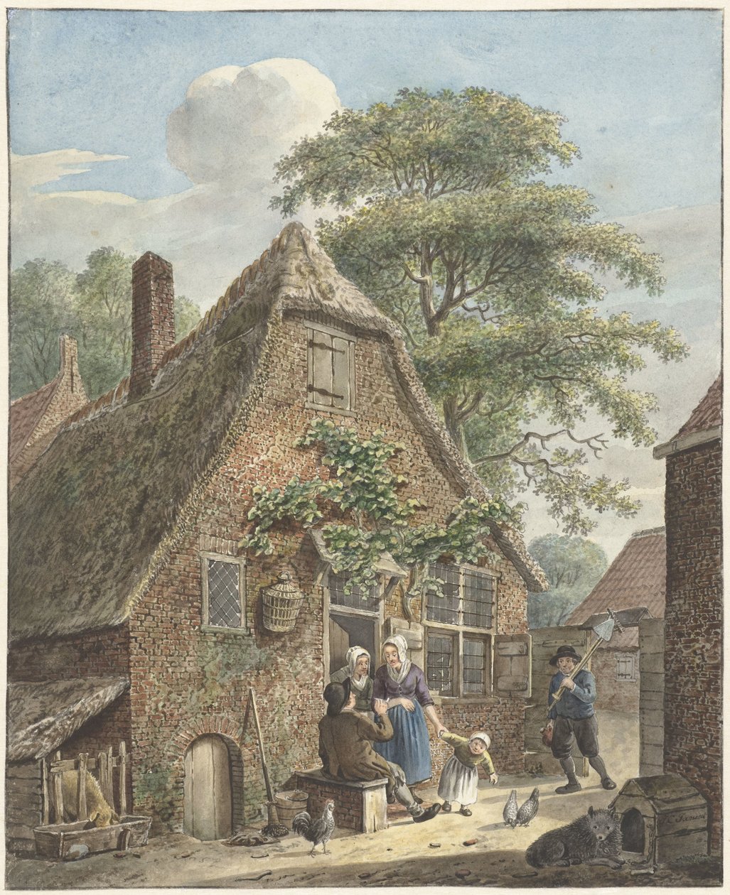 Familie for et gårdshus av Johannes Christiaan Janson