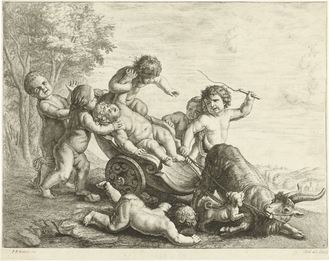 Putti med geitevogn av Johannes Gronsveld