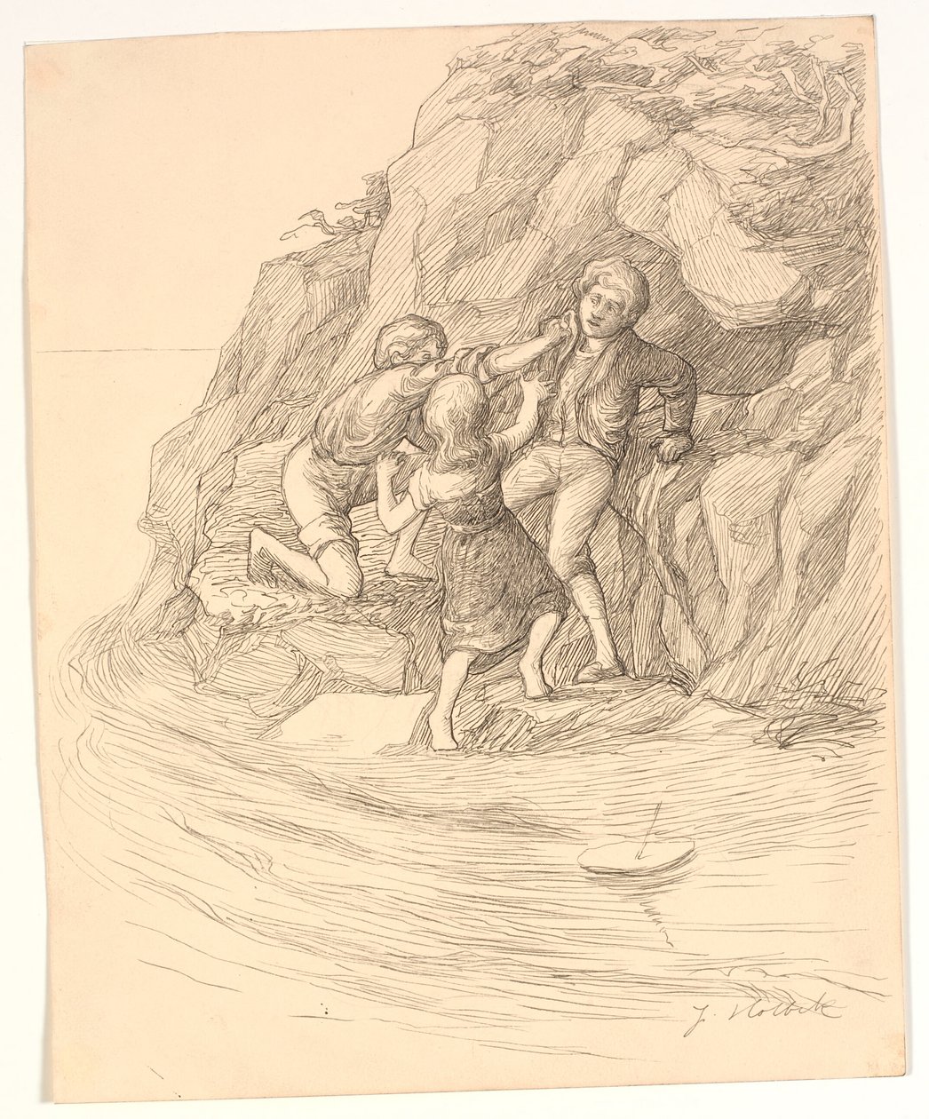 Illustrasjon til Alfred Tennyson "Enoch Arden" av Johannes Holbek