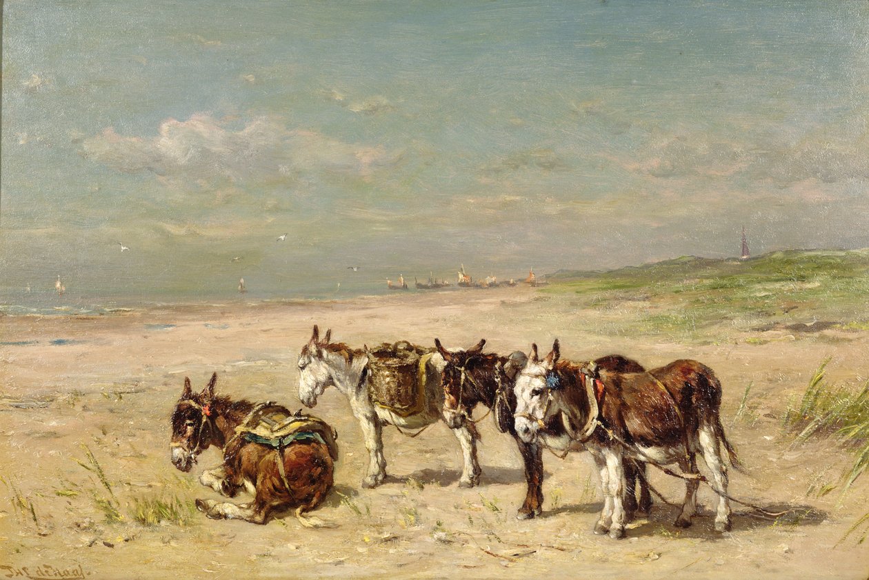Esler på stranden av Johannes Hubertus Leonardus de Haas