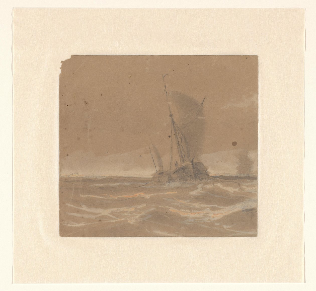 Seilende fiskefartøy av Johannes Huygens (signed by artist)