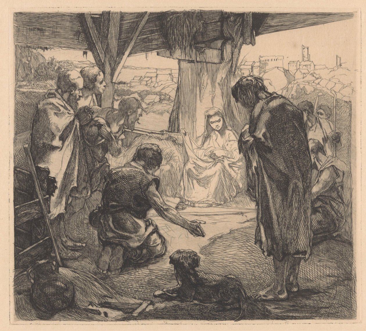 Tilbedelse av hyrdene av Johannes Josephus Aarts