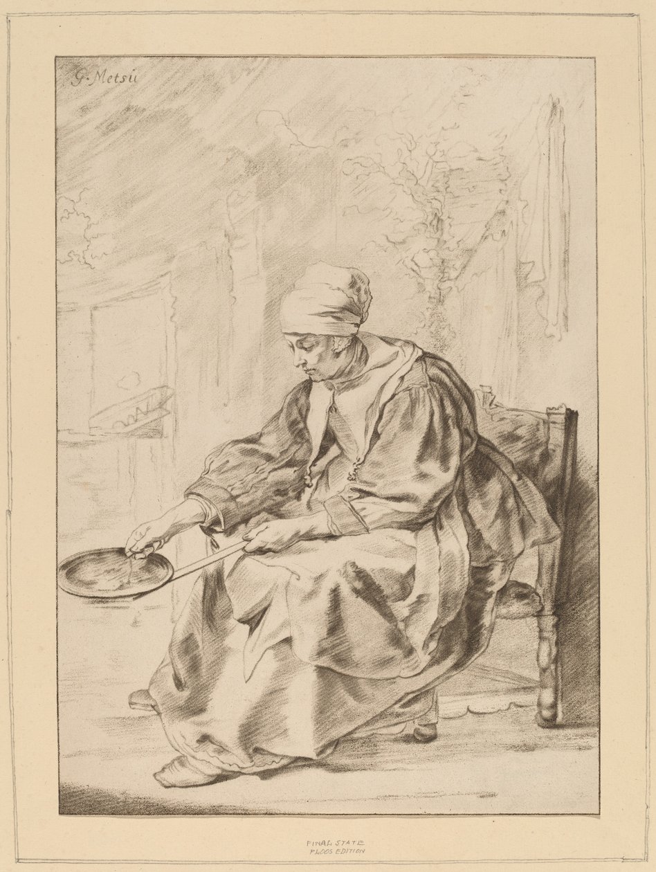 Pannekakekvinne, 1768. av Johannes Kornlein