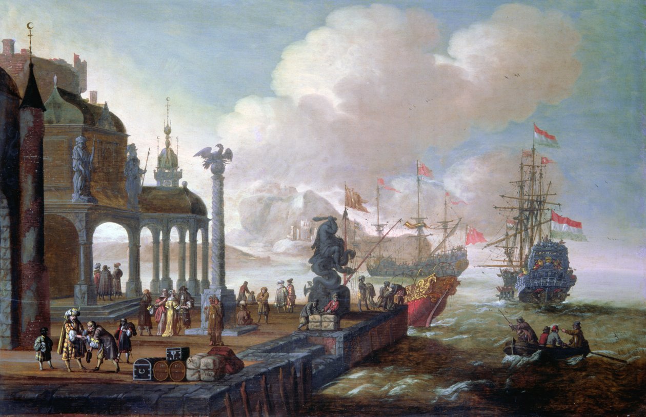 Middelhavshavn av Johannes Lingelbach