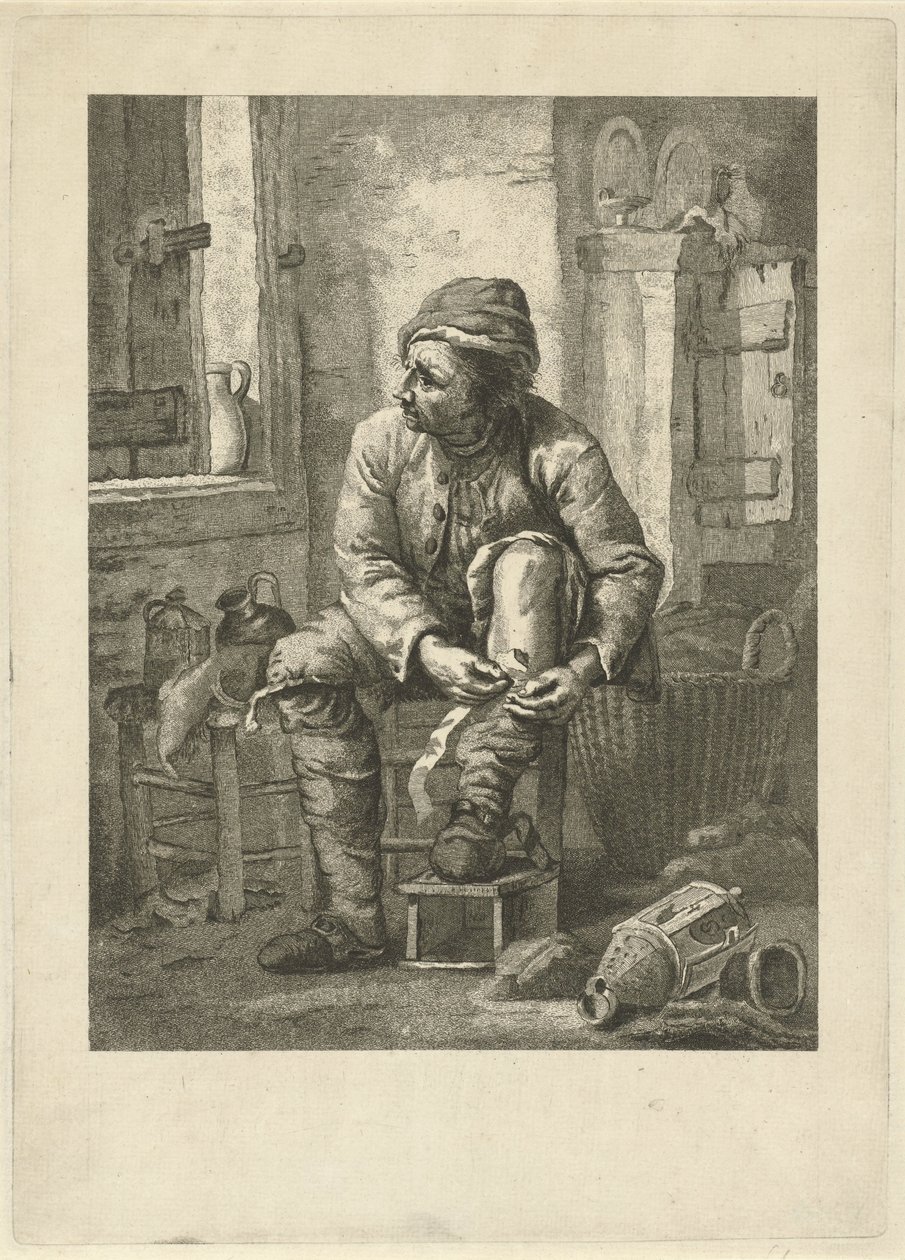 Mann bandasjerer beinet av Johannes Schoenmakers