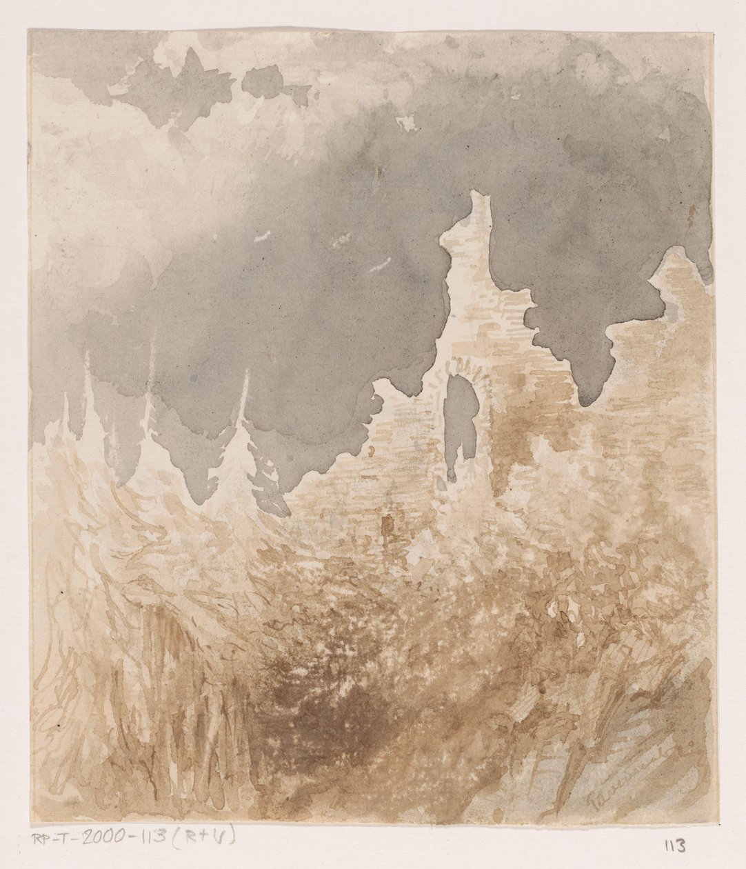Ruin mellom trærne av Johannes Tavenraat (signed by artist)