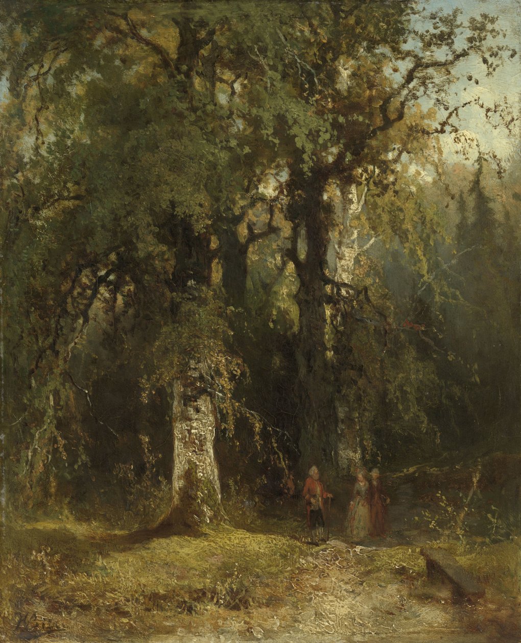Utsikt i skogen av Johannes Warnardus Bilders