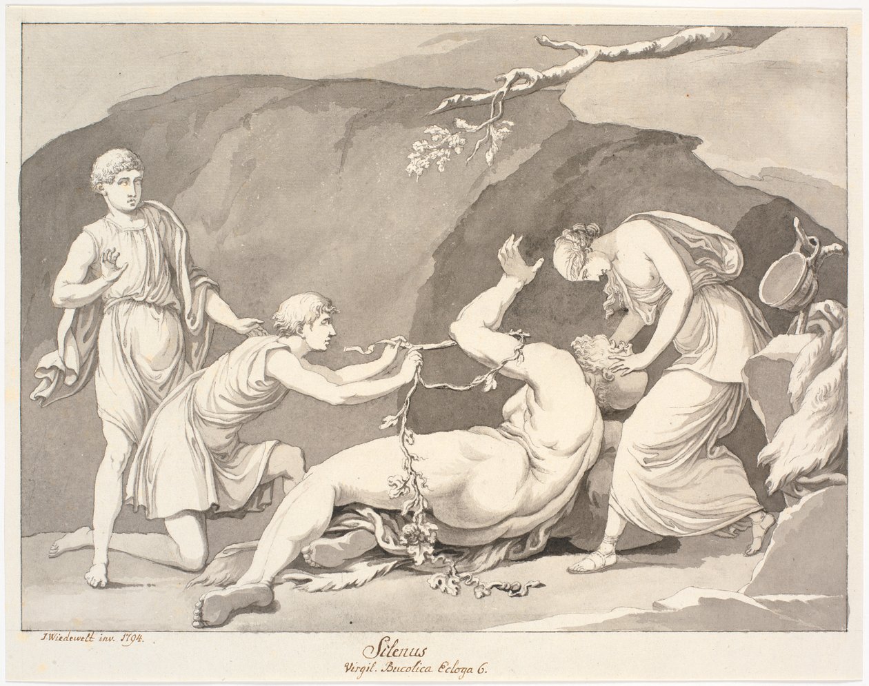 "Silenus/ Virgil. Bucolia Ecloga 6." av Johannes Wiedewelt