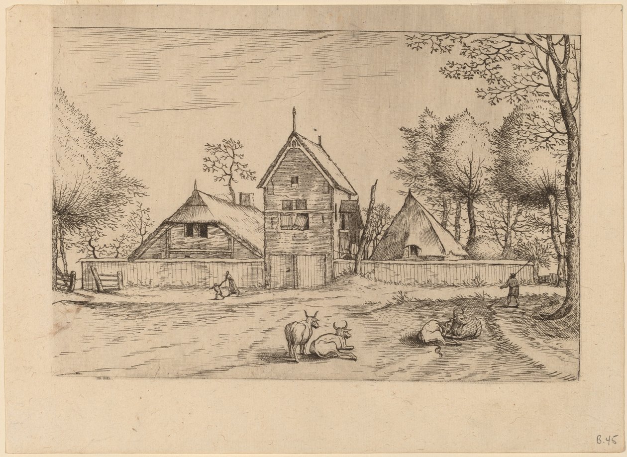 Gårdsgård av Johannes van Doetechum, the Elder and Lucas