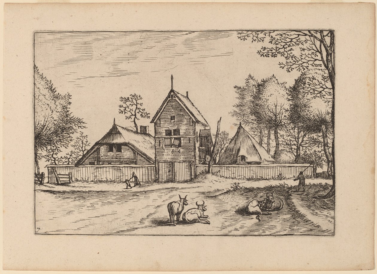 Gårdsgård av Johannes van Doetechum, the Elder and Lucas