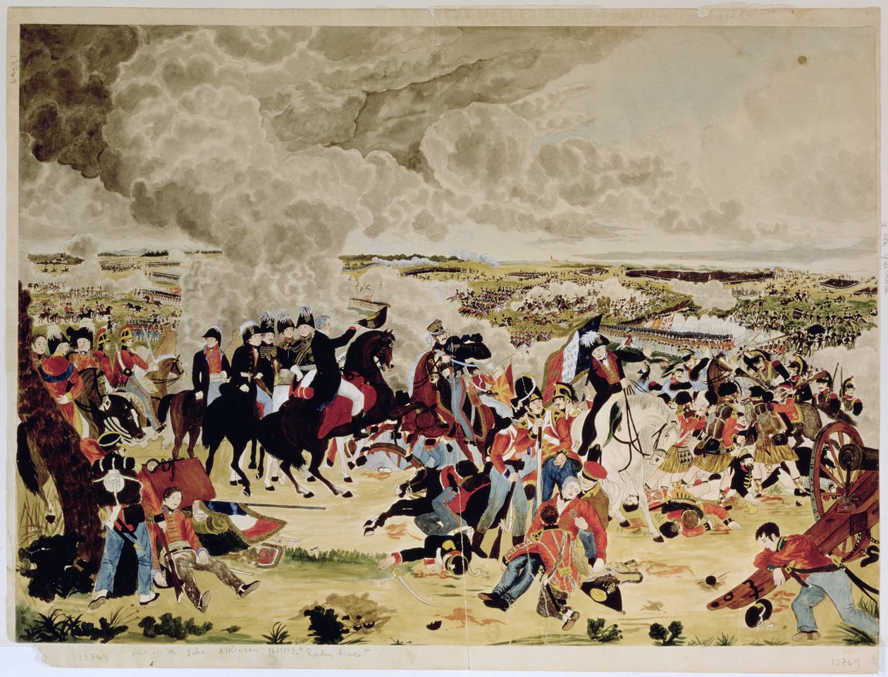 Slaget ved Waterloo, 18. juni 1815, fra The Sunday Times, 21. juli 1888 (wc på papir) av John Alkinson