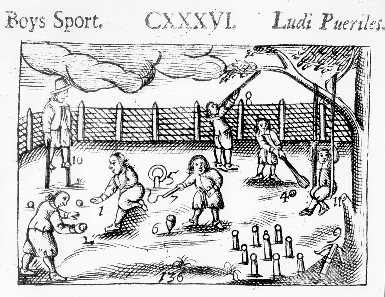 Guttesport fra Orbis Sensual Pictus, 1658 av John Amos Comenius