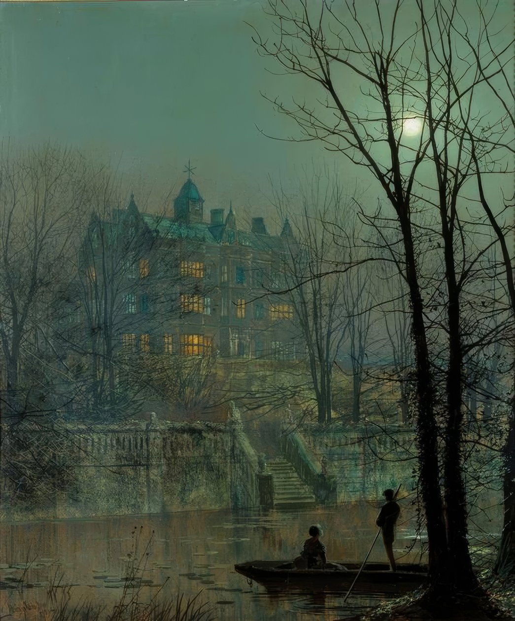 Knostrop Old Hall, Leeds av John Atkinson Grimshaw