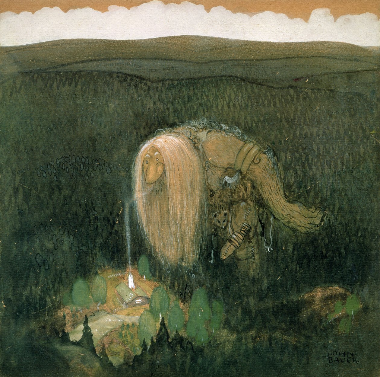 Et skogtroll, ca. 1913 av John Bauer