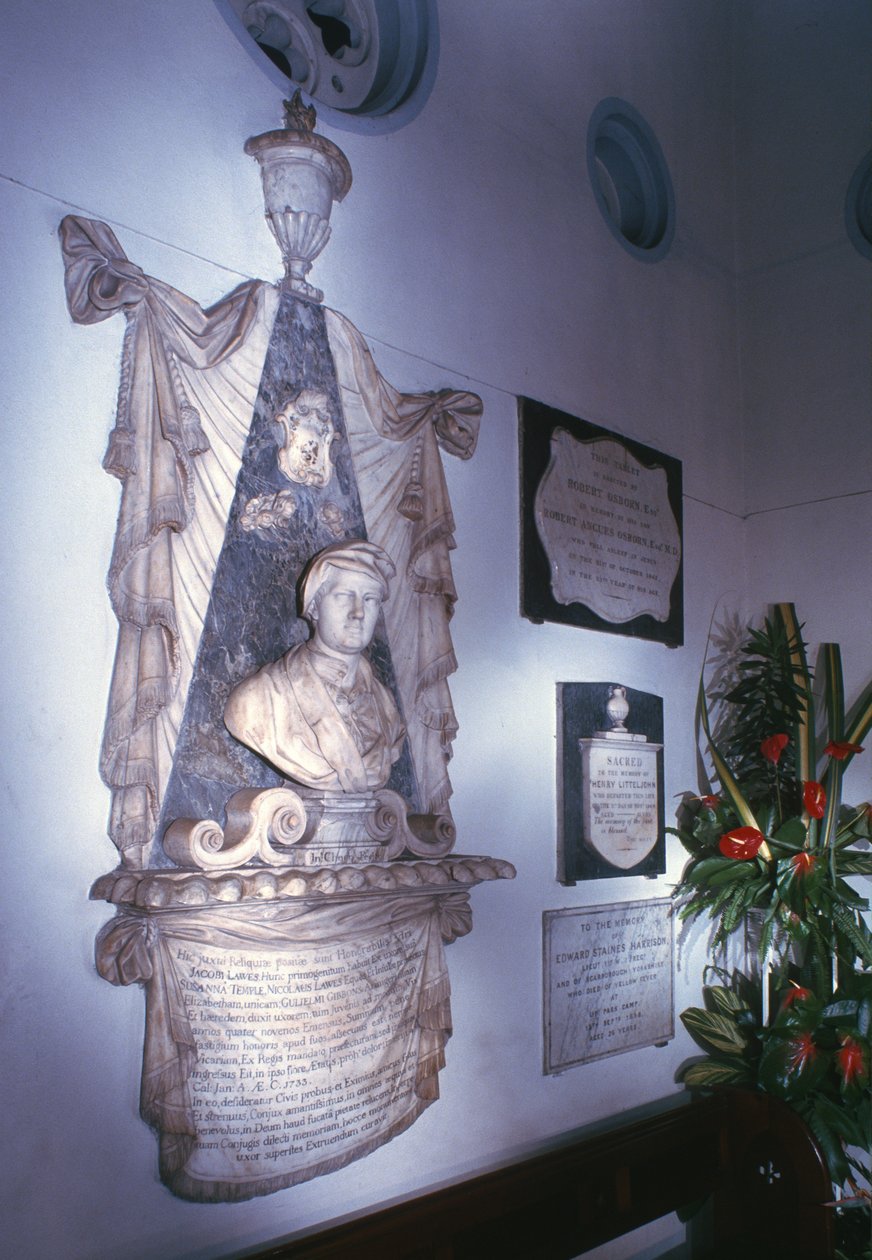 Monument til James Lawes (marmor) av John Cheere