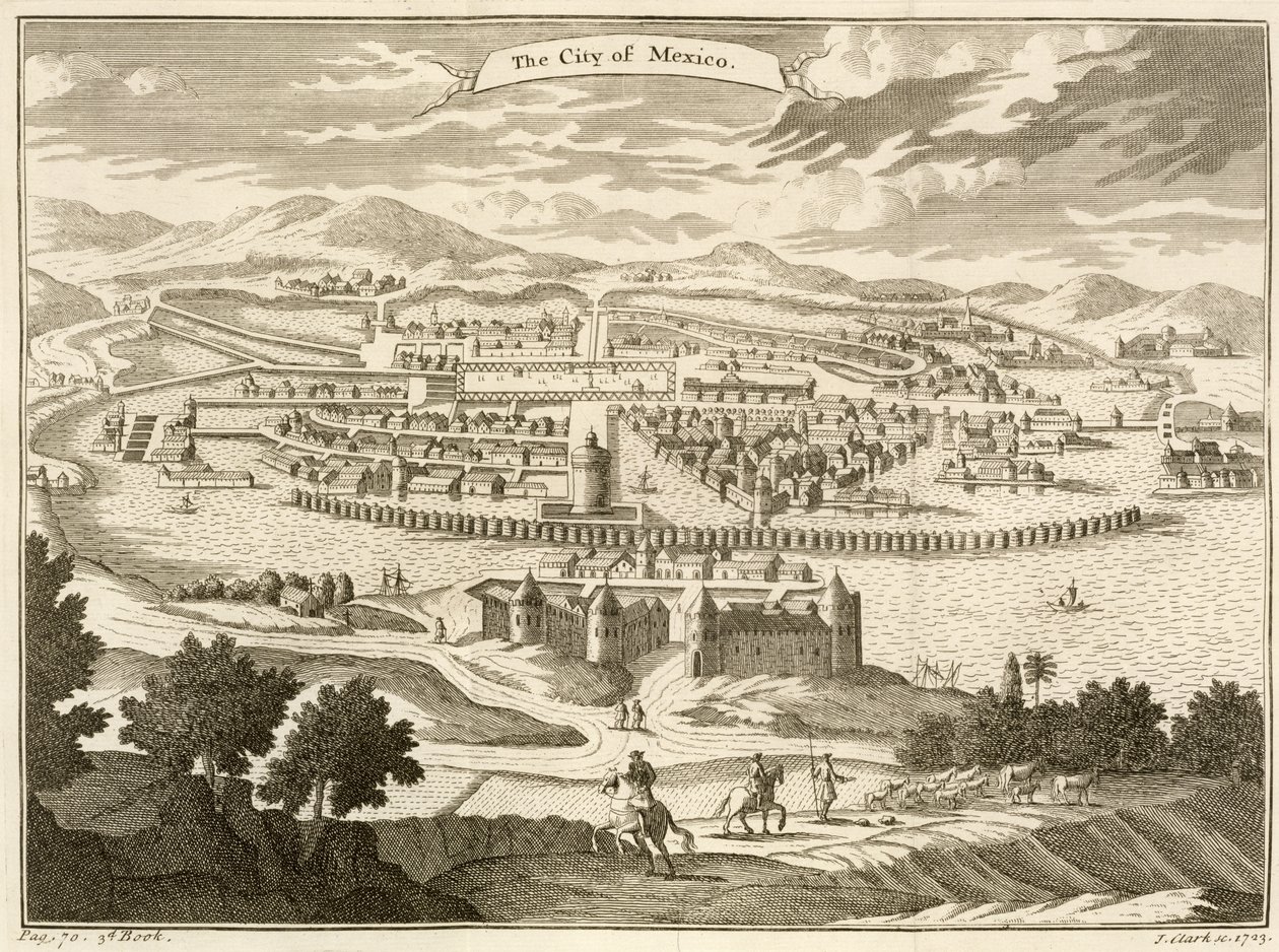 Byen Mexico, 1723 av John Heaviside Clark