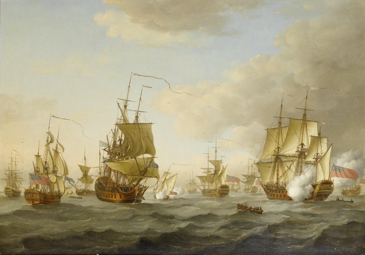 Admiral Byngs flåte er i gang fra Spithead av John Cleveley the elder
