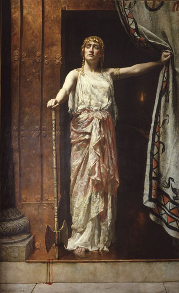 Clytemnestra etter mordet Francais: Clytemnestre apres le meurtren av John Collier