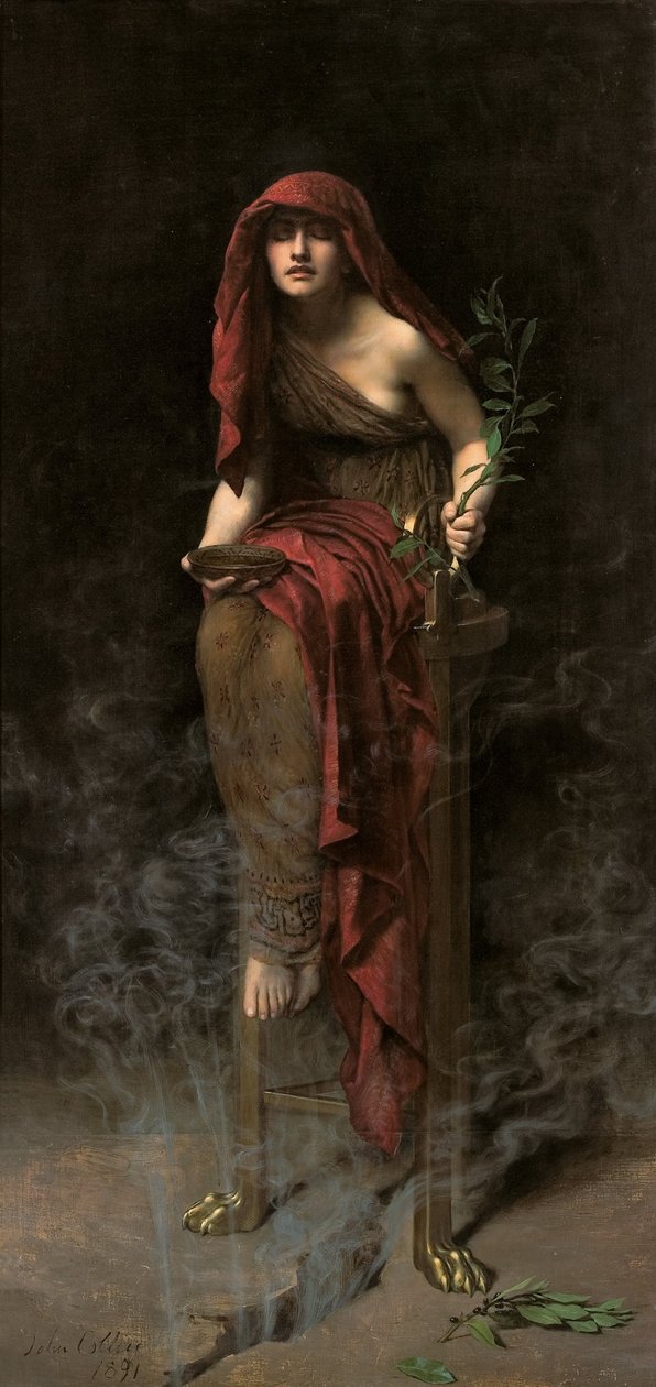 Prestinne av Delphi av John Collier