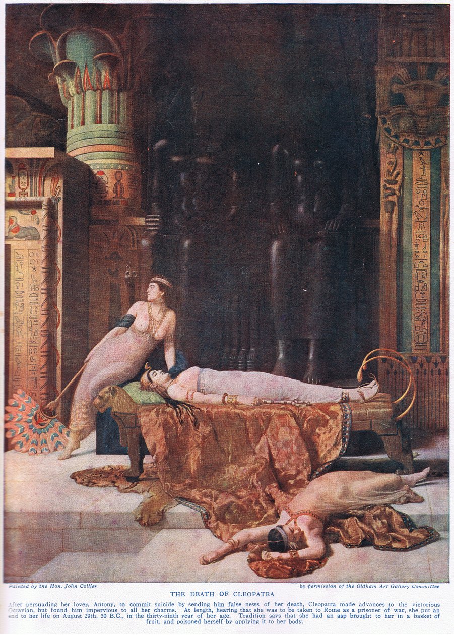 Kleopatras død, ca. 1920 av John Collier