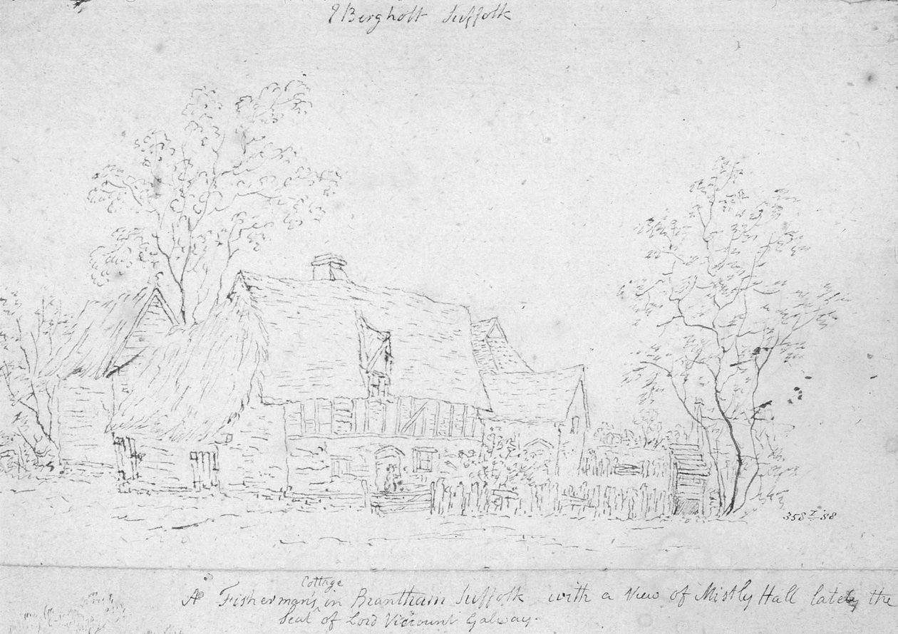 Hytte på Østre Bergholt (tegning) av John Constable