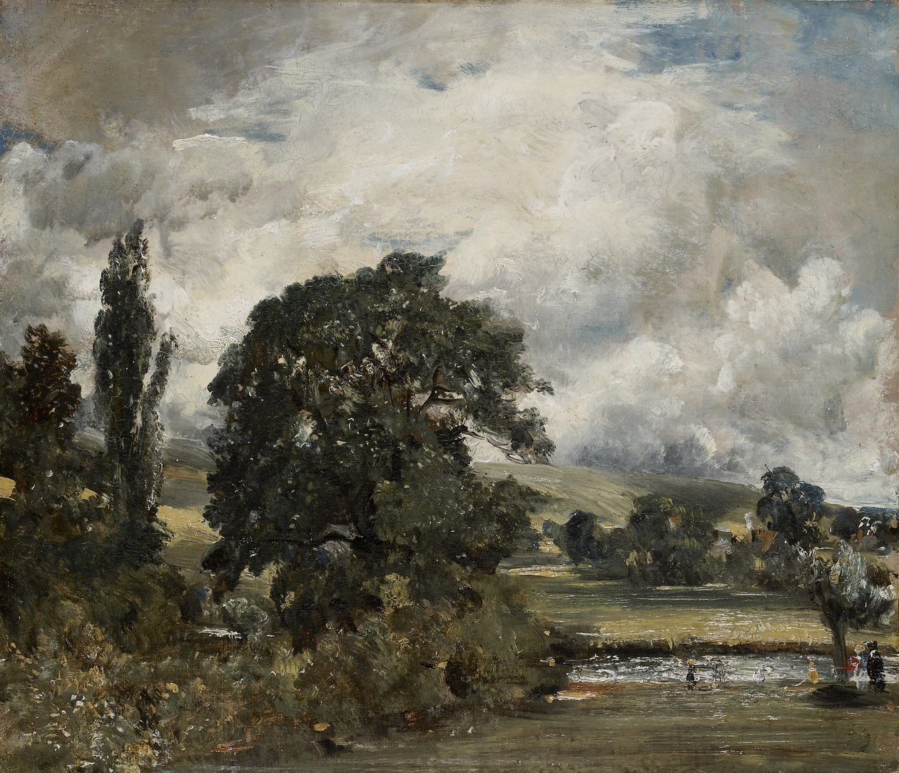 Water Meadows nær Salisbury, 1800-tallet av John Constable