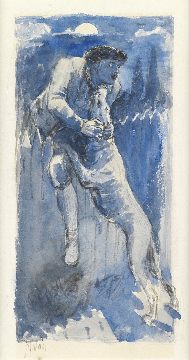Forsvar, ca. 1849-50 (blyant og vask på papir) av John Everett Millais
