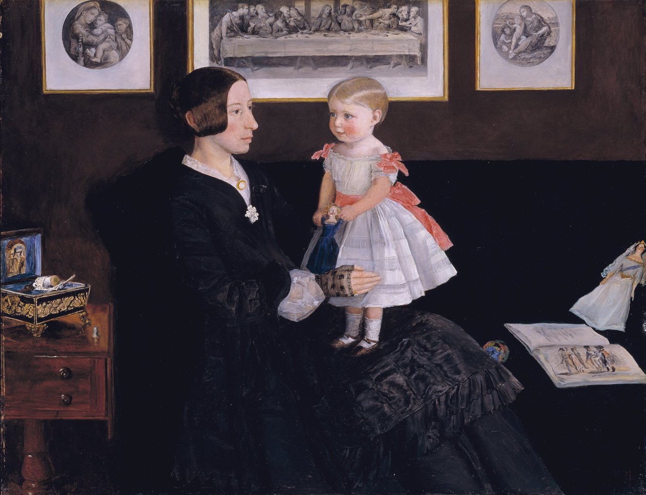 Fru James Wyatt Jr. og datteren Sarah av John Everett Millais