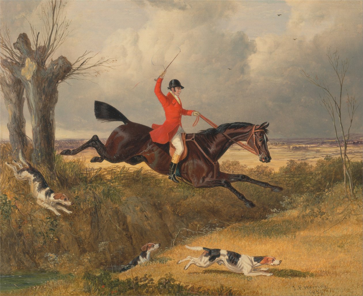 Foxhunting- Rydde en grøft av John F. Herring