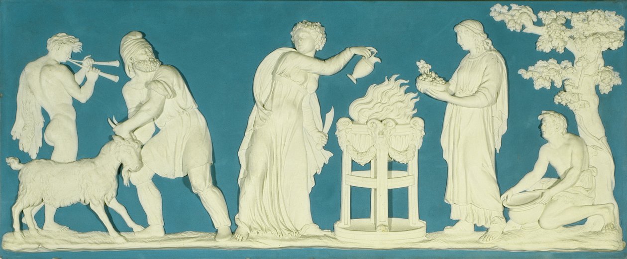 Bacchanalian Scene, plakett av Wedgwood (jasperware) av John Flaxman