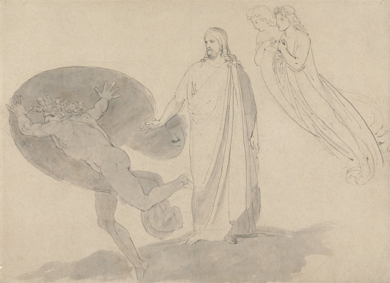 Få deg bak meg, Satan av John Flaxman