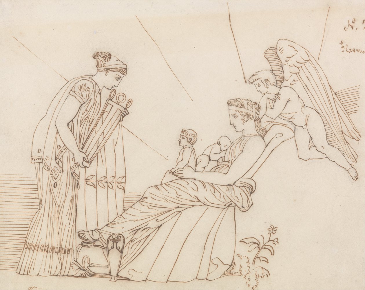 Til Phoebus ved hans fødsel, fra Aeschylus, Furies av John Flaxman