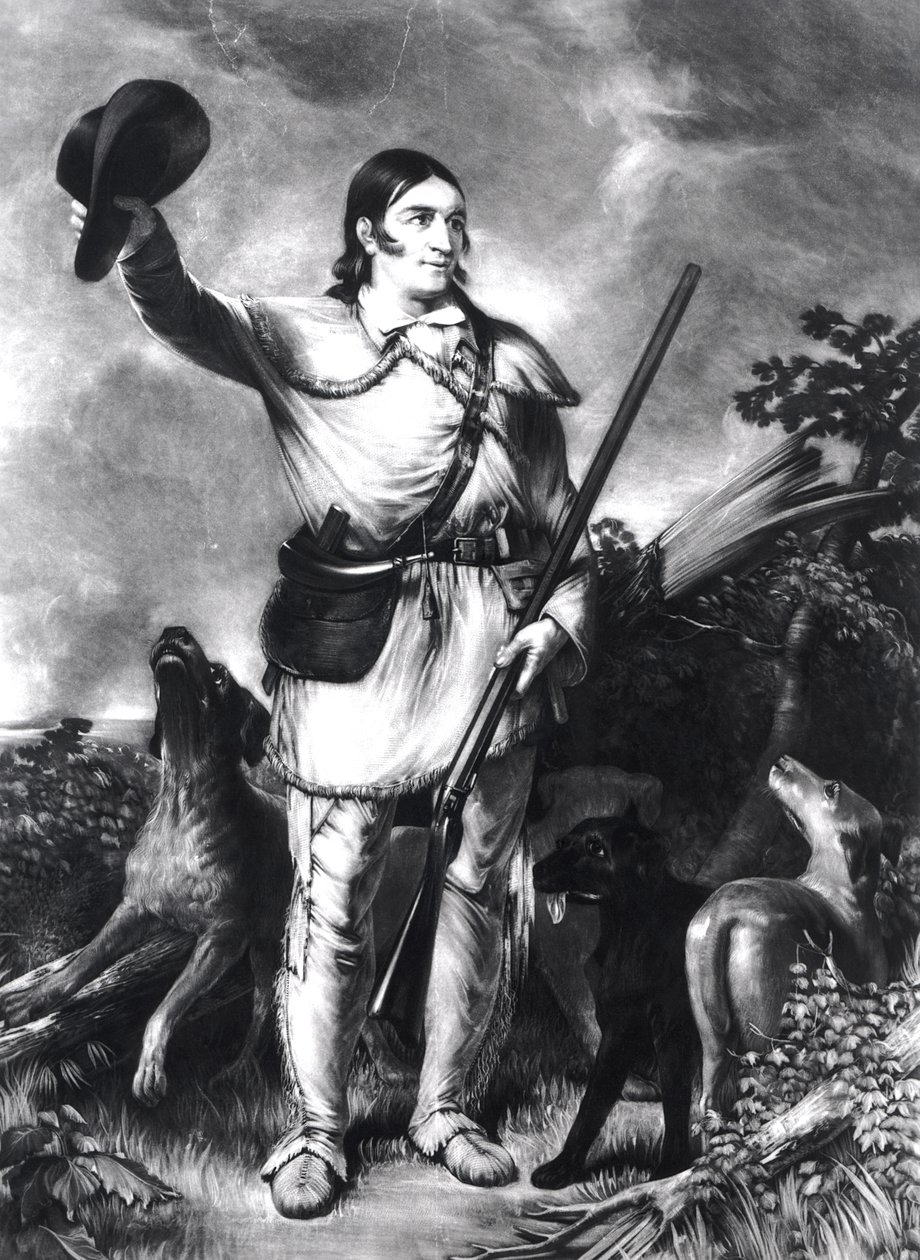 Oberst Davy Crockett, gravert av Charles Gilbert Stuart (ca. 1787-1813) ca. 1839 av John Gadsby Chapman