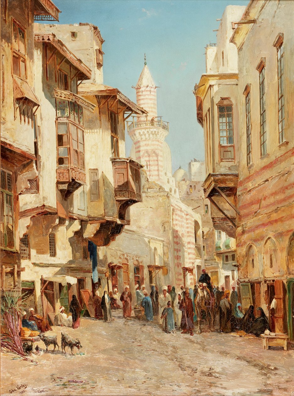 Moskeen til Emir Mindar, Kairo, 1880 av John Jnr. Varley