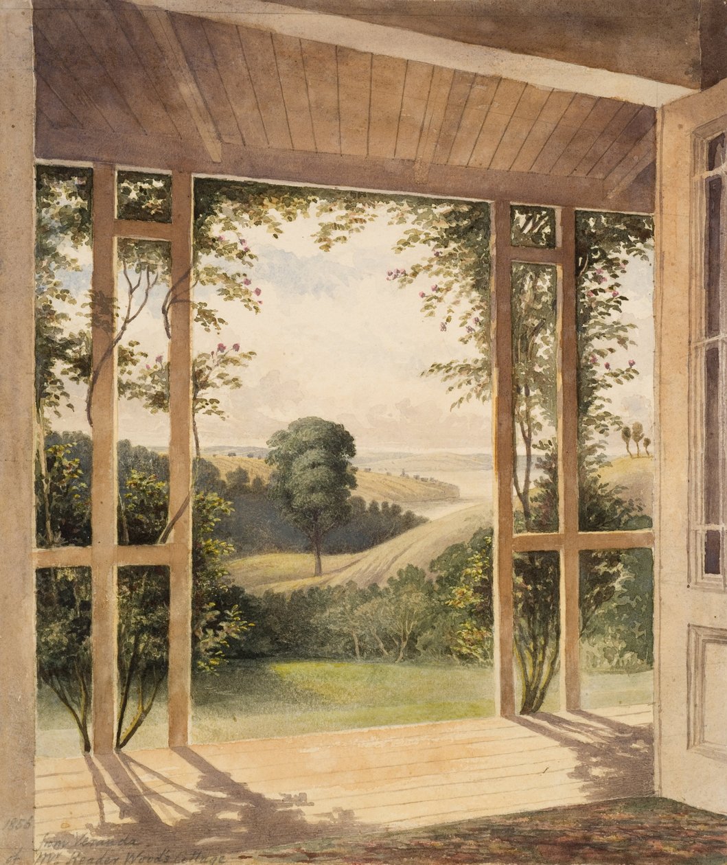 Auckland, fra verandaen til Mr Reader Woods Cottage av John Kinder