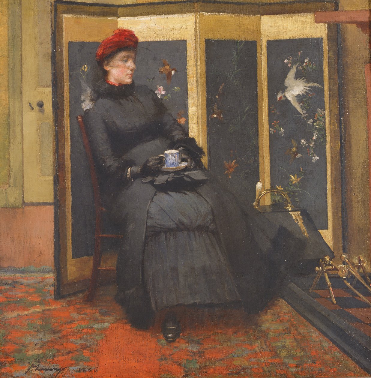 En besøkende, 1885 av John Lavery