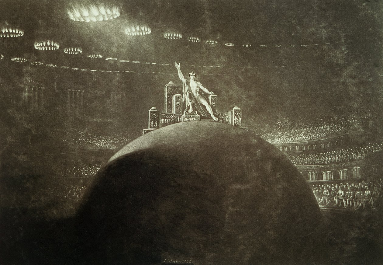 Satan presiderte ved Helvetesrådet, 1824 av John Martin