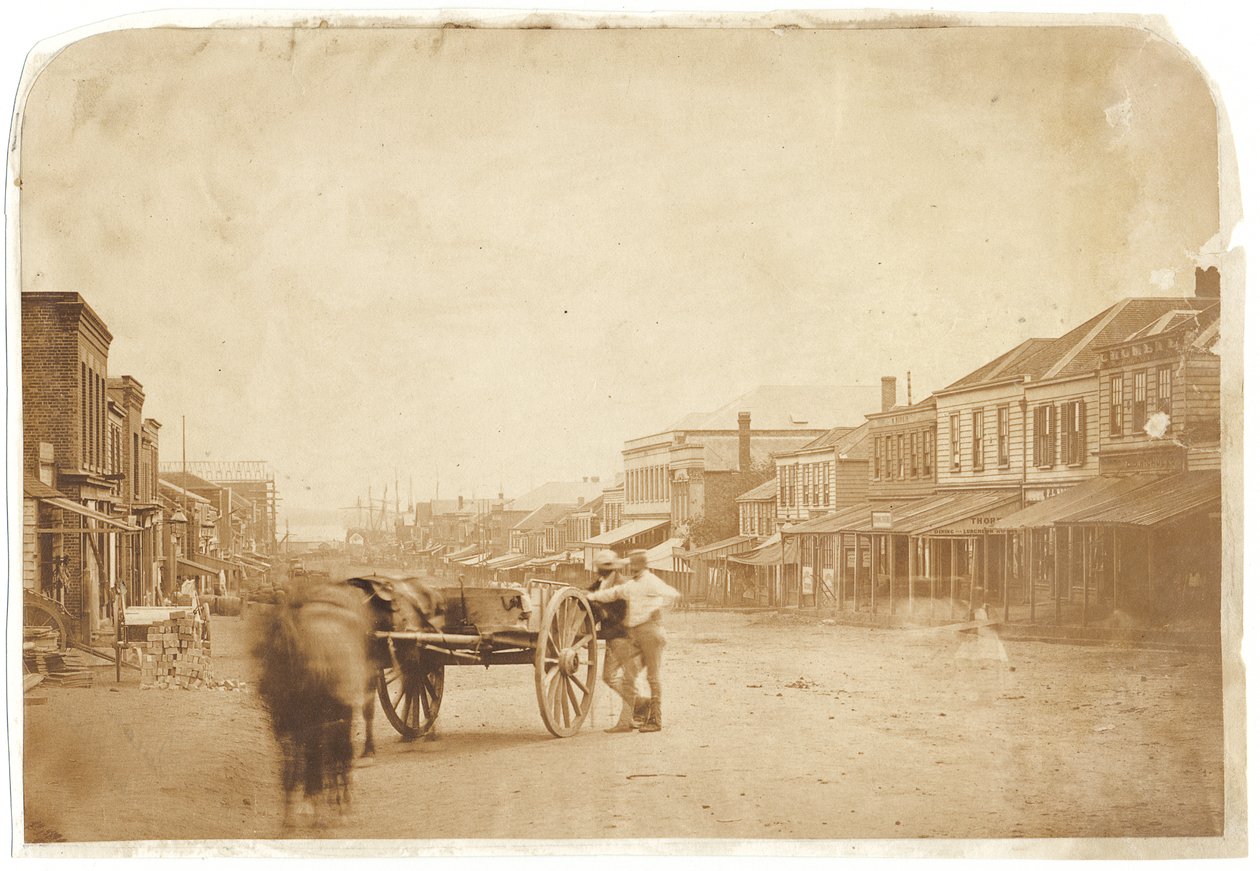 Upper Queen Street, Auckland, etter 1859 (albuminisert salttrykk) av John Nicol Crombie