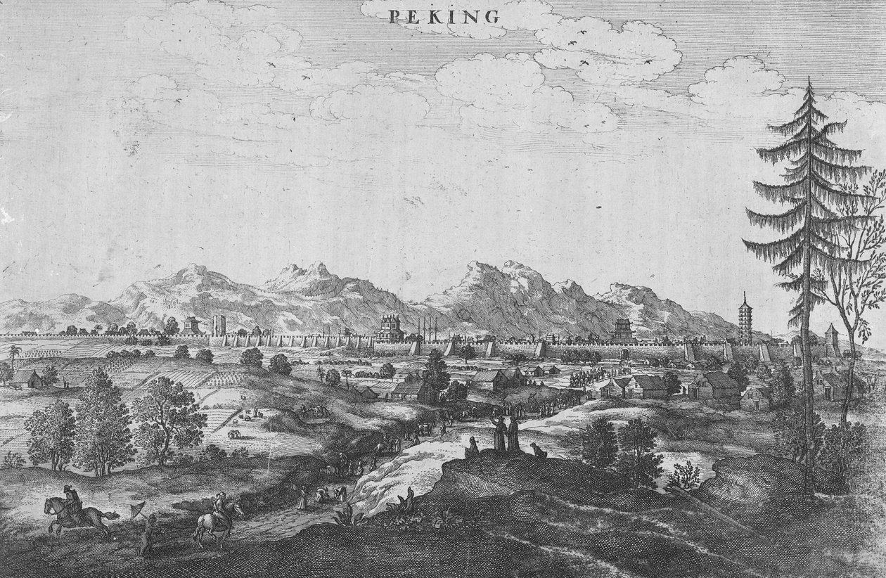 Peking, en illustrasjon fra Jan Nieuhofs 'An Embassy to China', utgitt 1665 av John Ogilby