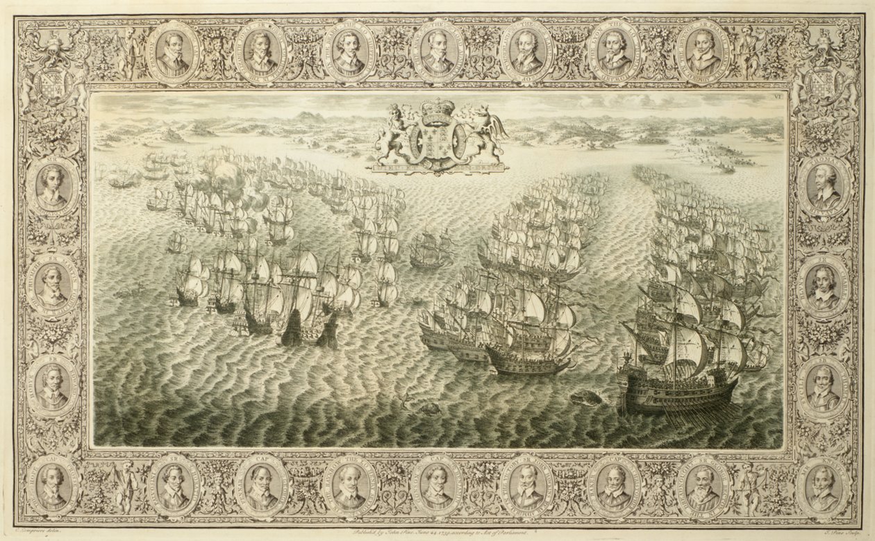 Armada (gravering fra et billedvev), 1739 av John Pine