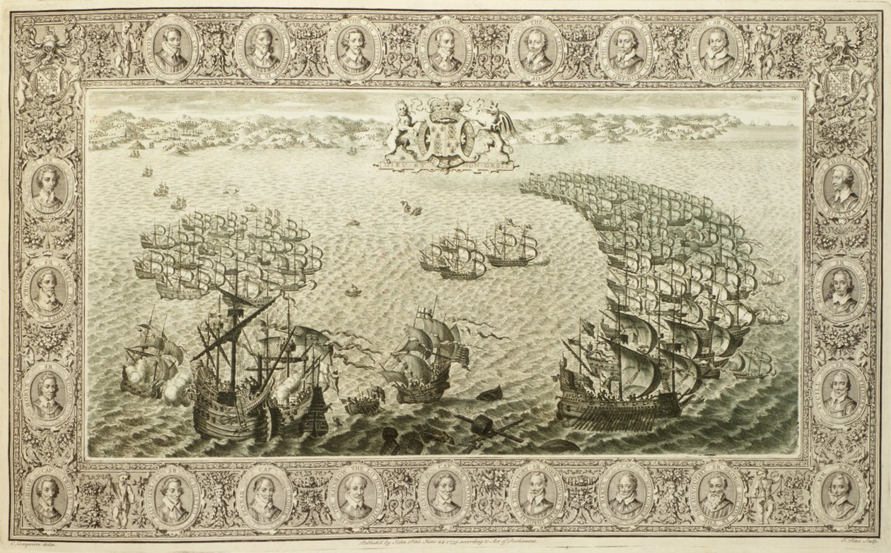 Armada (gravering fra et billedvev), 1739 av John Pine